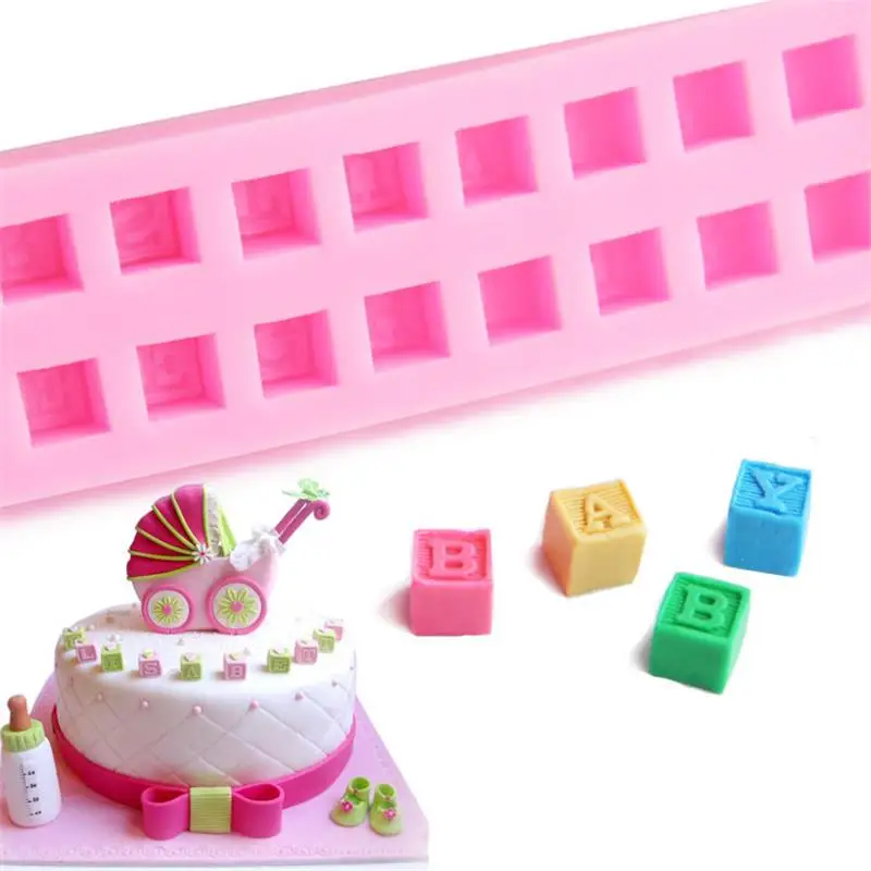 Cube Letters Lace Resin Silicone Mold Baking Decoration Tools For DIY Chocolate Cake Dessert Dondant Mold Kitchenware