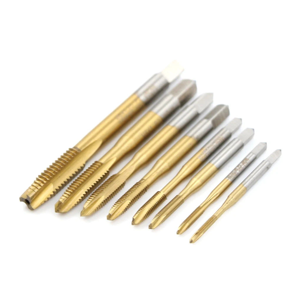 Hand Tap Drill Bits HSS 6542 Screw Right Hand Thread M2 M2.5 M3 M3.5 M4 M5 M6 M8 Metalworking Hex Shank Machine Taps Kit