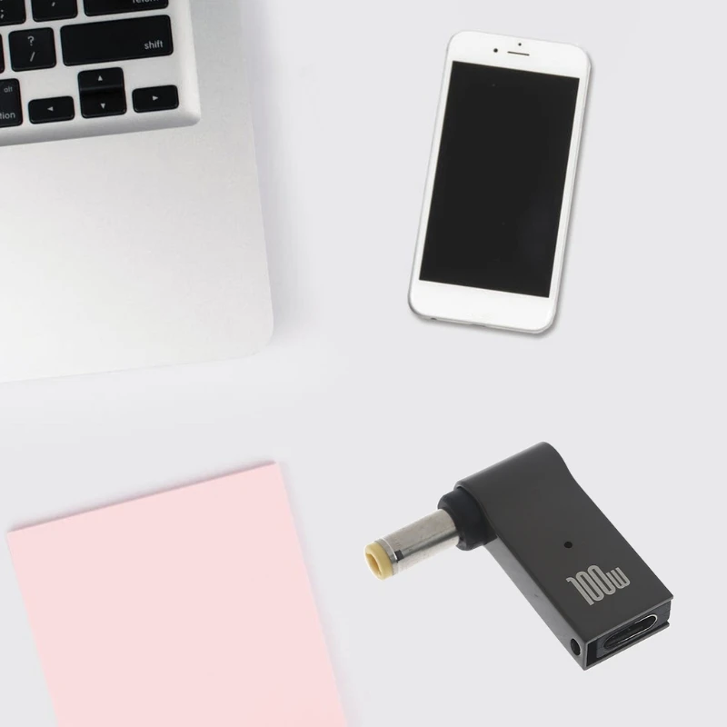 نوع C أنثى إلى 2.5x0.7 مللي متر/3.5x1.35 مللي متر/4.0x1.35 مللي متر/5.5x1.7 مللي متر/5.5x2.1 مللي متر/5.5x2.5 مللي متر تيار مستمر 100 واط محول محمول موصل التوصيل