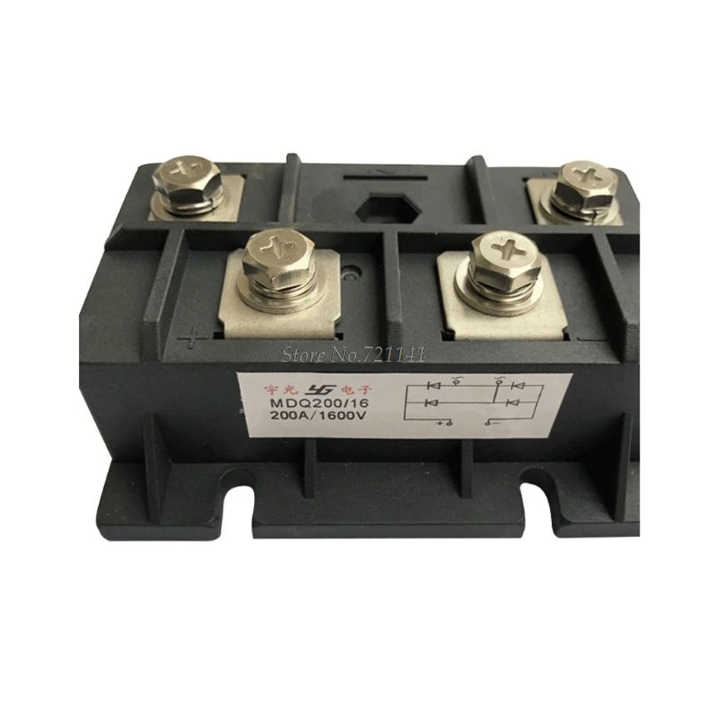 Series Single Phase Bridge Modules MDQ200A 200A Amp 1600V 1-Phase Diode Rectifier Radiator Copper Base Dropship