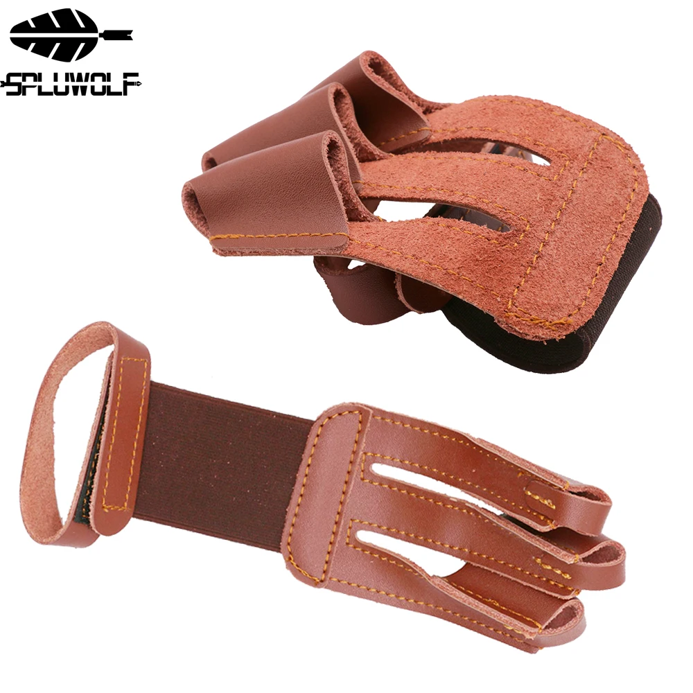 Cowhide Archery 3 Finger Guard Hunting Shooting Protective