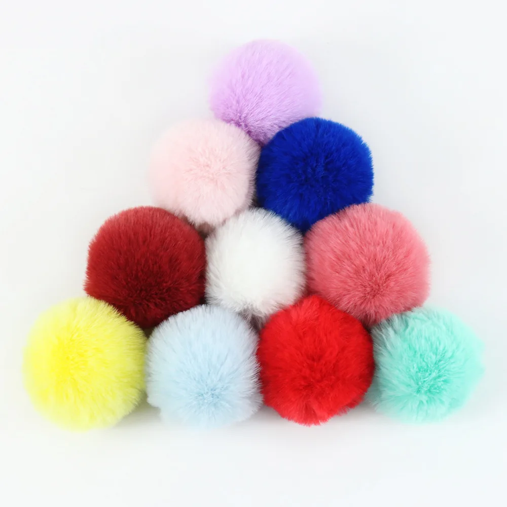 Mixed Color DIY 4-5cm Faux Rabbit Fur Pompom Artificial Fur Balls Fur Pom Pom For Hats Cap For Scarf Gloves Keychain H291