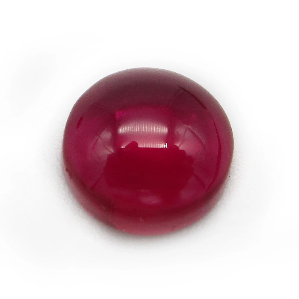 3.0~10mm 5# Red Round Cabochon Flat Back Synthetic Corundum Stone For Jewelry
