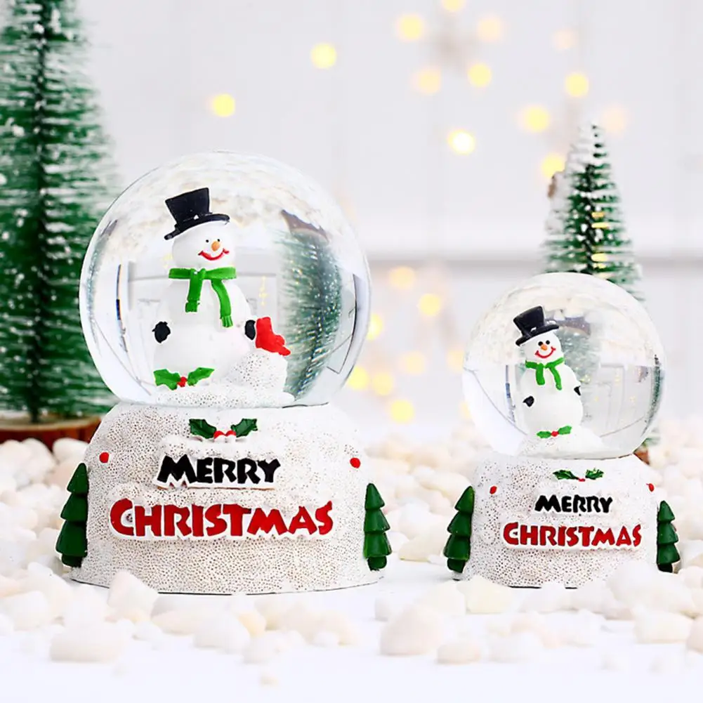 Glass Snow Globe  Decorative Christmas Glass Snow Globe Ornament  Miniature Snowman Glass Ball