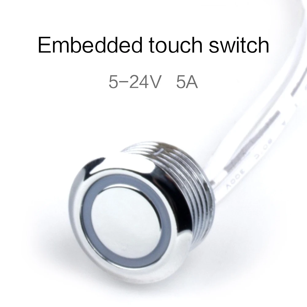 DC 5V 12V -24V LED Touch Switch Touch Dimmer Stepless Dimming Waterproof Metal Touch Button Switch