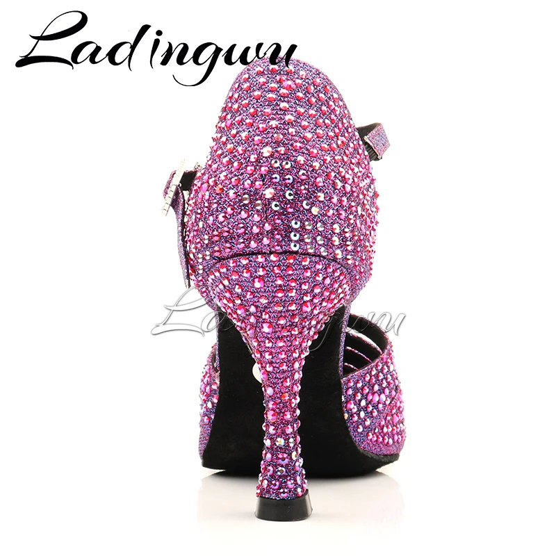 Ladingwu Damen Latin Dance Schuhe Indoor Sport Multicolor Rhineston Latino Tanzen Schuhe für Kinder Glitter Salsa Tanz Schuhe