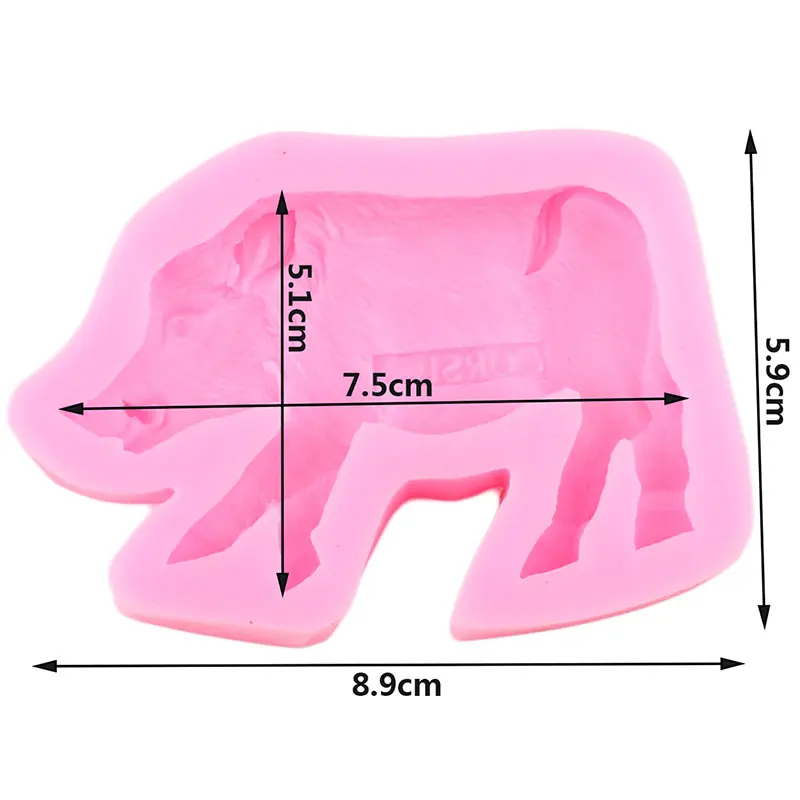 Wild Boar Pig Silicone Molds Cookie Baking DIY Fondant Cake Decorating Tools Soap Polymer Clay Candy Chocolate Gumpaste Moulds