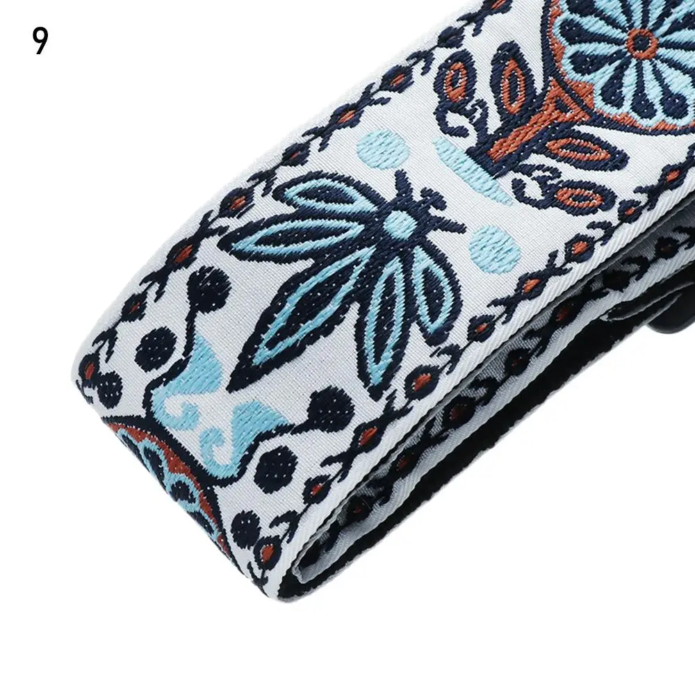 Gift for Music Fans Embroidery Craft Adjustable Musical Instrument Accessories National Style Bass Shoulder Band Guitar Strap