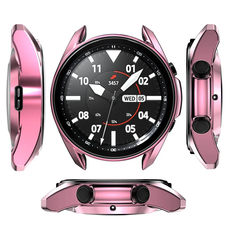 Protective Case For Samsung Galaxy Watch 3 41mm 45mm Smart Watches Plated Soft TPU Frame Shell Protector Accessories Cover