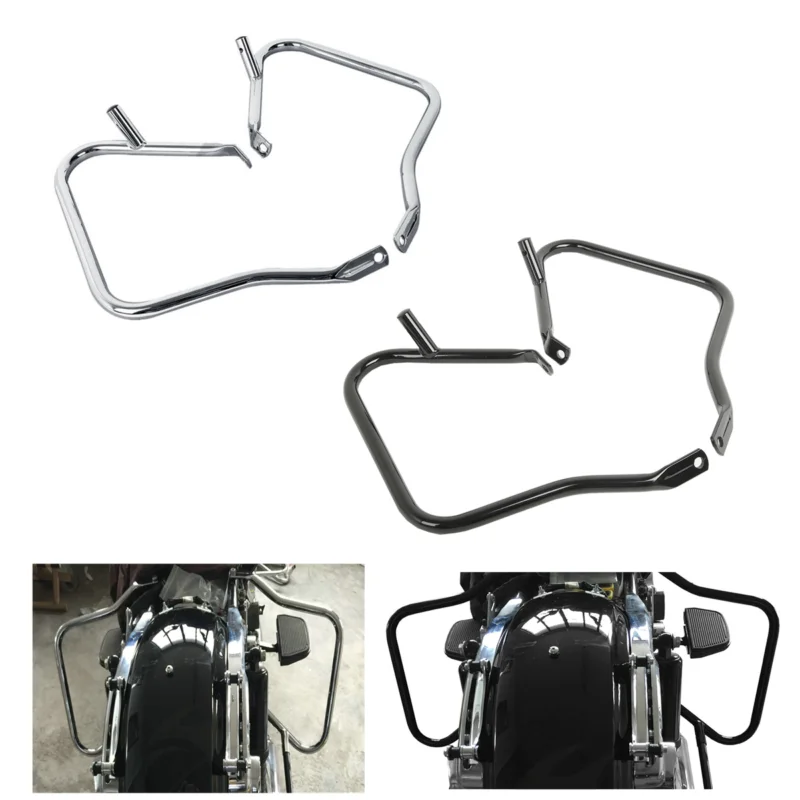 

Motorcycle Saddle Bags Guard Bracket For Harley Touring Road King Street Electra Glide Ultra Classic FLHR FLHX FLTR FLHTCU 14-24