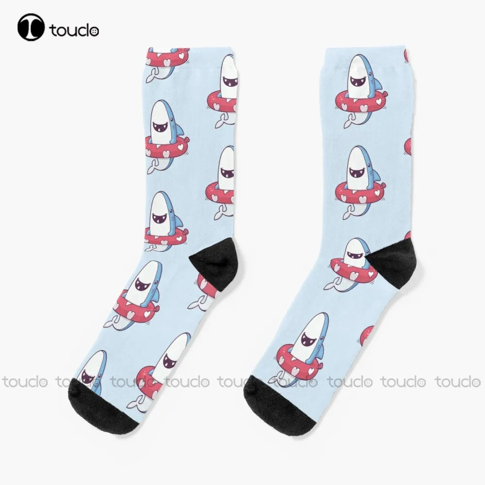 

New Shark Summer Fun Socks Work Socks Personalized Custom Unisex Adult Socks Teen Socks Halloween Christmas Gift