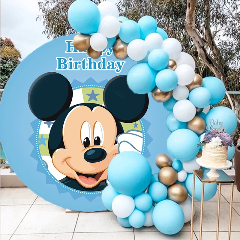 New Blue Mickey Mouse Birthday Party Decoration Free Customizable Background Shower Supplies Kids Gift Photo Studio