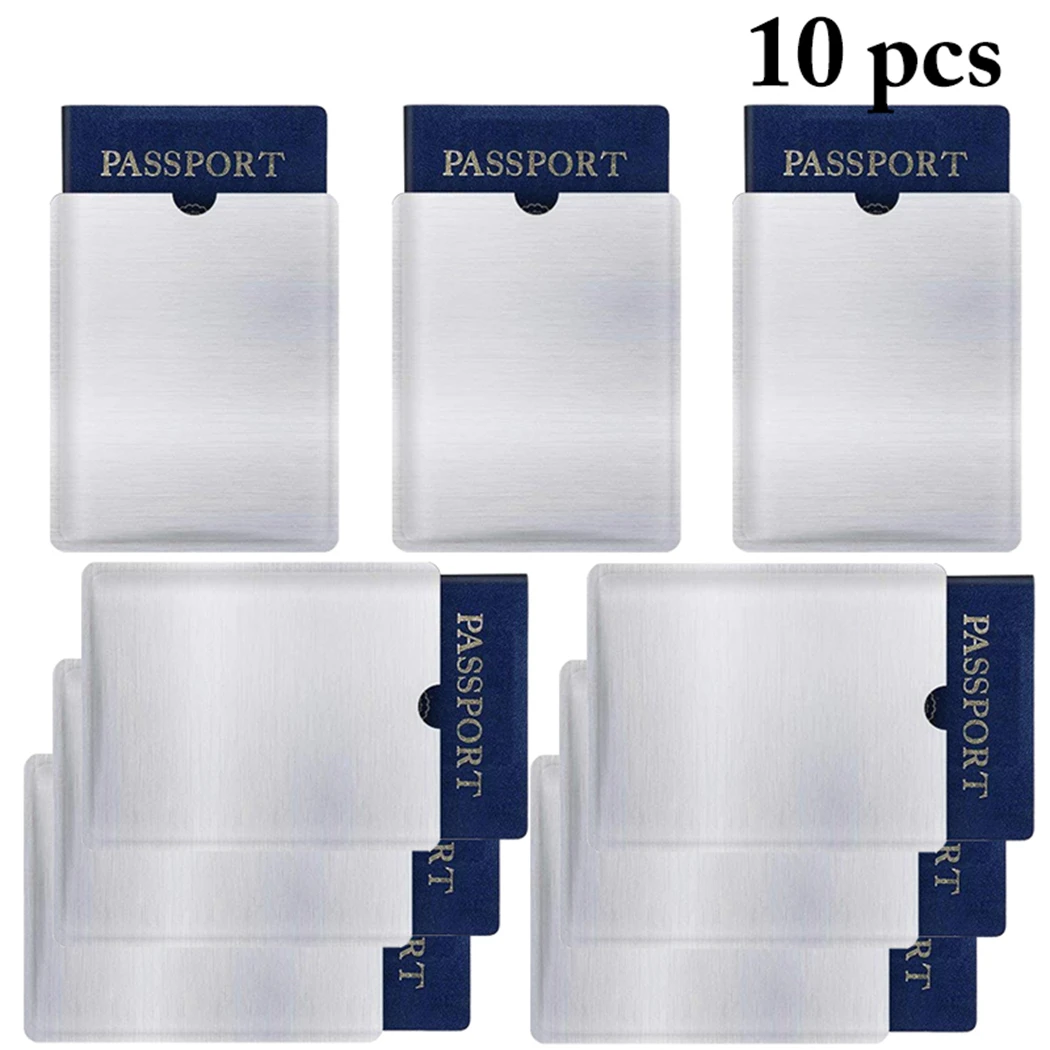 10pcs/20pcs Silver RFID Blocking Sleeves Premium Plastic Blocking Sleeve Anti Theft Credit Card Sleeve Portable Card Protector