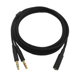 2024 New 3.5mm Universal 2 in 1 Gaming Headset Audio- Extend Cable For HyperX Cloud II/Alpha-/Cloud Flight/Core Headphone