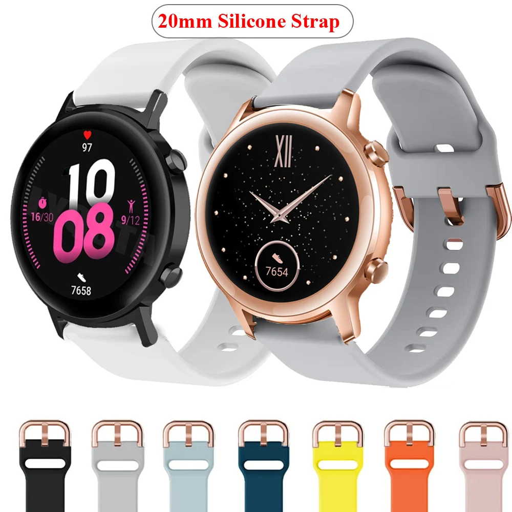 20mm Sport Band For Huawei Watch GT 3 42mm Silicone Sport Strap For Huawei GT 2/GT 3 Pro 43mm/Honor Magic 2 Woman Smart Bracelet