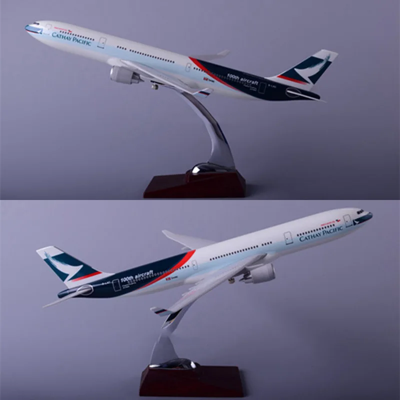 40CM 1:172 Scale CATHAY PACIFIC Airlines A330 Airplane Aviation Model w Base Alloy Aircraft Plane Collectible