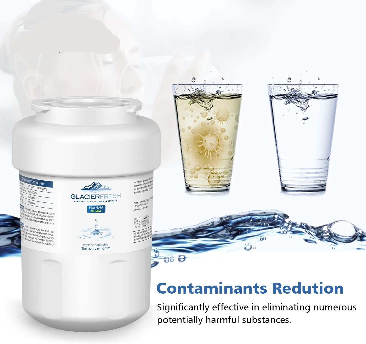 Parti di ricambio avanzate per acqua intelligente Mwf per filtri di raffreddamento per acqua domestica GE 3 pezzi/lotto