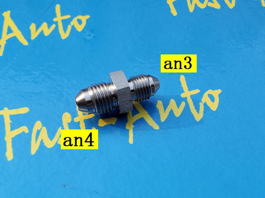 

Stainless Steel male an3 3an 3/8"-24unf thread to 7/16"-20unf an4 an 4 for ptfe Brake hose end Fittings Adapter adaptor