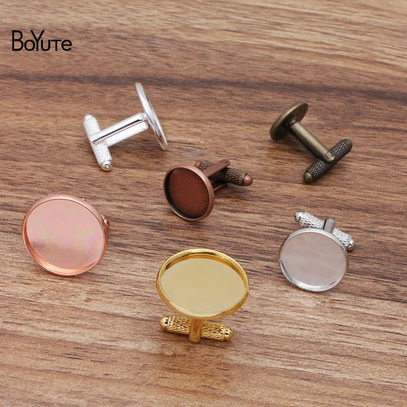 BoYuTe (20 Pieces/Lot) Round 12-14-16-18-20MM Blank Cufflinks Base Tray Bezel Vintage Diy Hand Made Jewelry Accessories