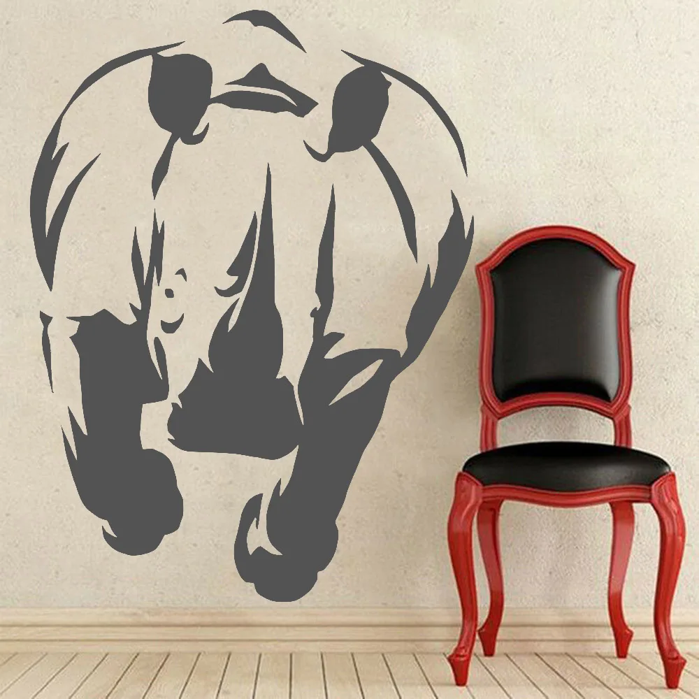 Rhino Vinyl Wall Decal Nursery Kids Room Decor African Animal Tribal Rhinoceros Zoo Sticker Vinyl Wall Decals For Book Room W989