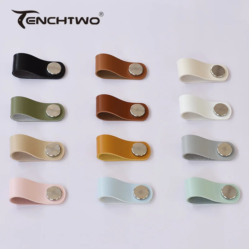 TENCHTWO Modern Kitchen Furniture Handles Cupboard Closet Cabinet Knobs Drawer Door Pulls Gold/Silver Brass Artificial Leather