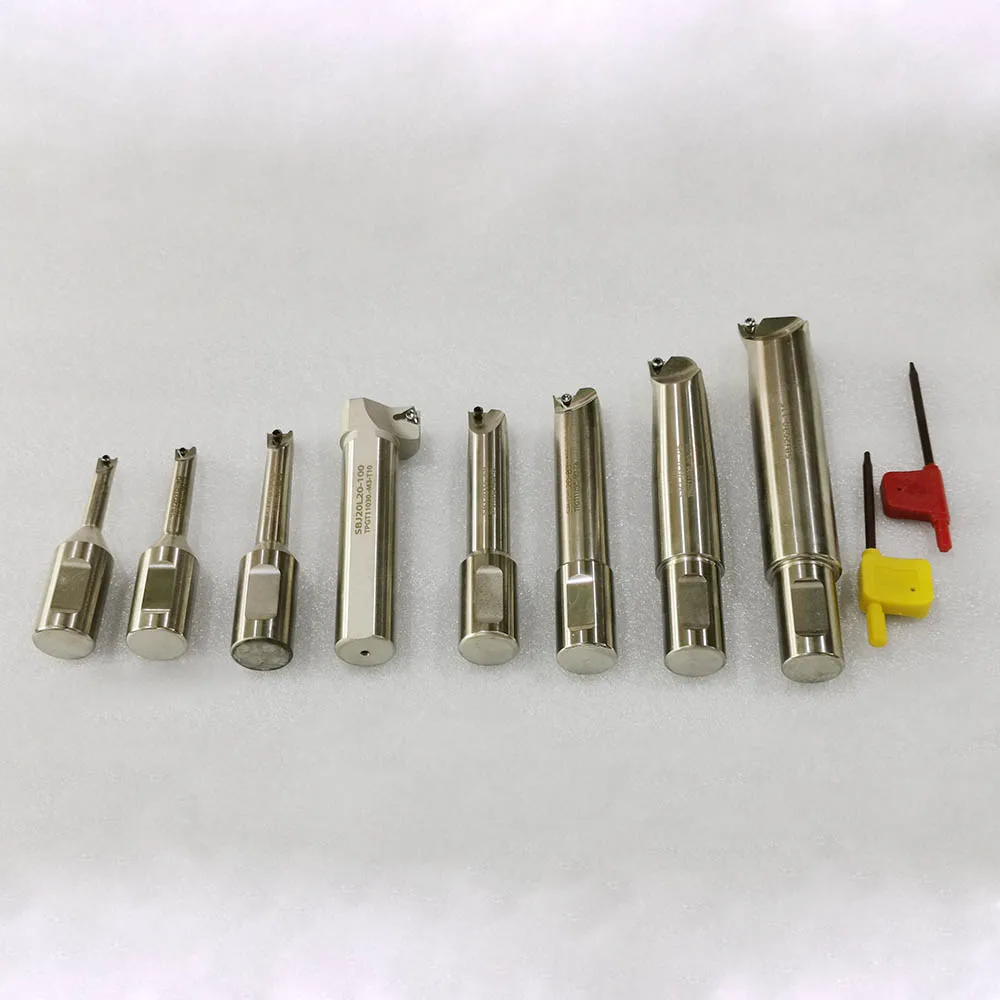 New 8pcs indexable boring bar with 20mm shank for NBH2084 Boring Head 8-280mm boring range + 30pcs inserts for boring bars