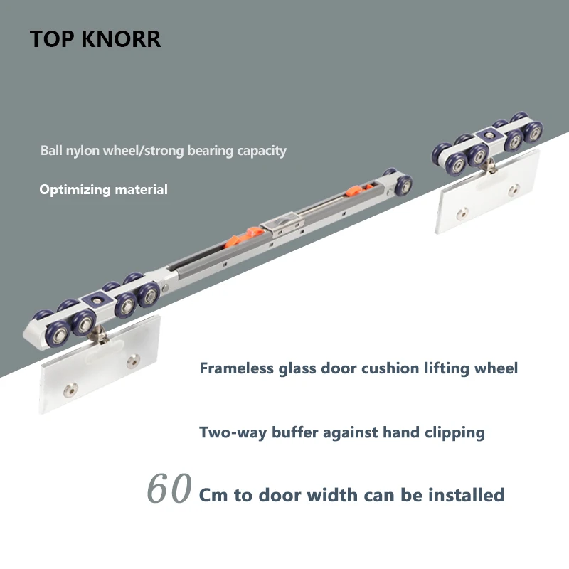 TOPKNORR Glass Door Damping Lifting Wheel Slow Lifting Wheel Frameless Glass Sliding Door Pulley Track Glass Lifting Wheel