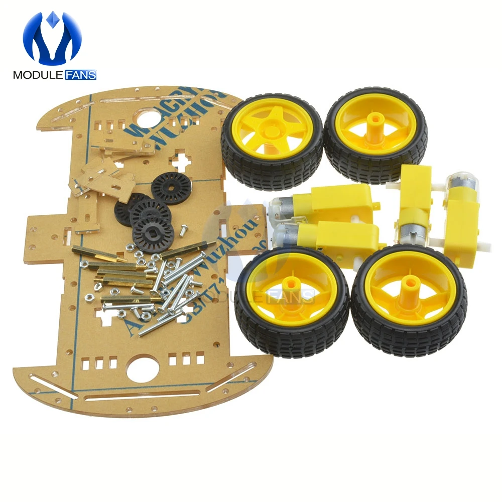 4WD Robot Smart Car Chassis Kits with Speed Encoder For Arduino 51 M26 DIY Education Kit Diy Electronic Battery Box