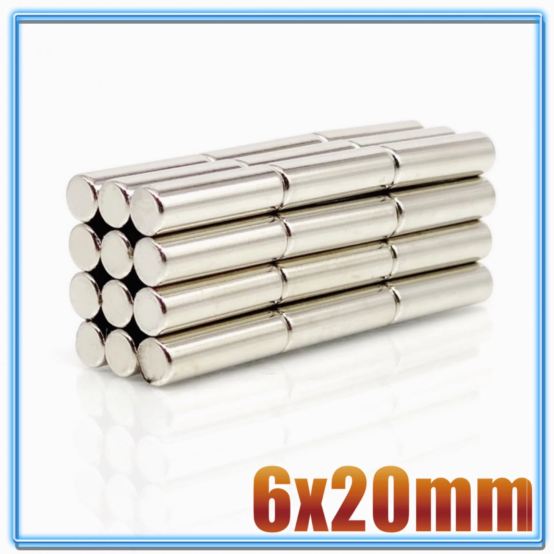 20~1000Pcs N35 Round Magnet 6x1 6x2 6x3 6x4 6x10 6x20 6x1.5 Neodymium Magnet Permanent NdFeB Super Strong Powerful Magnets 6*20