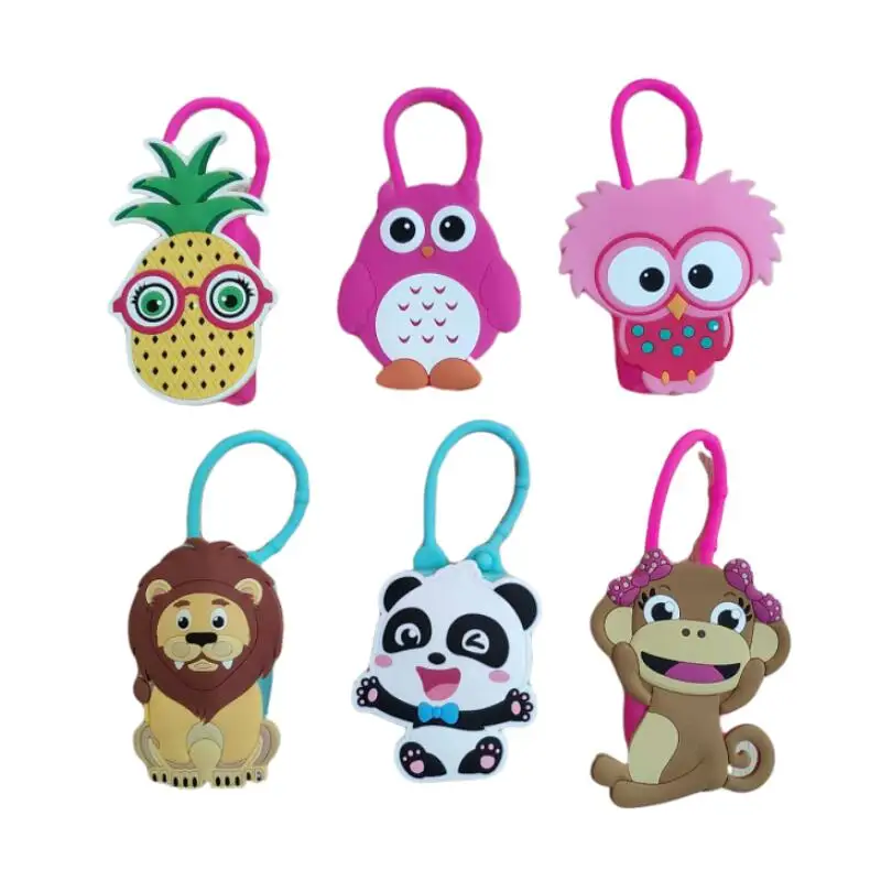 30ML Cute Creative Cartoon Animal Shaped Bath Silicone Portable Hand Soap Hand Sanitizer Holder With Empty Bottle LX3252