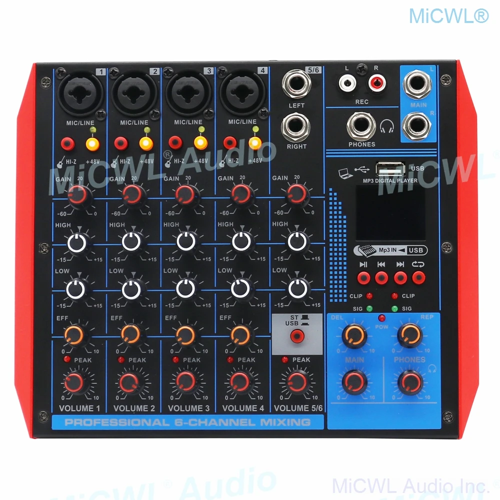 MiCWL YAMAH MG6-Bluetooth Digital Audio DJ Mixer Sound Board Console System Live Laptop PC Stage Guitar Stiwitch Control Desk