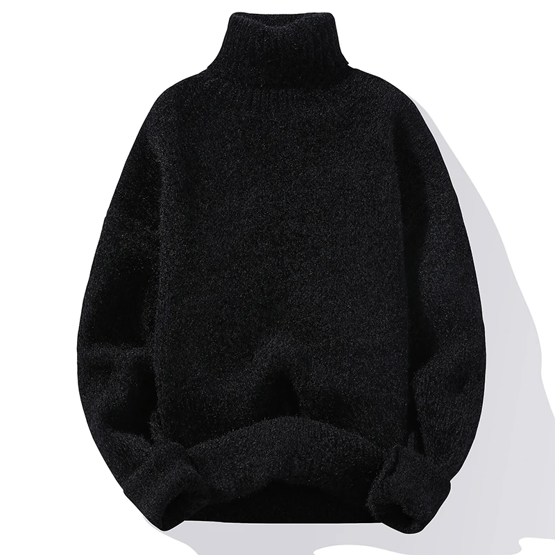 

Mens Sweater Solid Color Turtleneck Sweater Men Knitted Pullovers Winter Mens Knitted Sweater Causal Pullovers Man Clothes