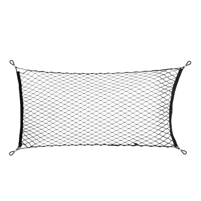 Storage Net forCar Trunk, Automotive Cargo Net forTruck Bed Streches, Elastic Nylon MeshUniversal Rear CarOrganizerNetwith Hooks