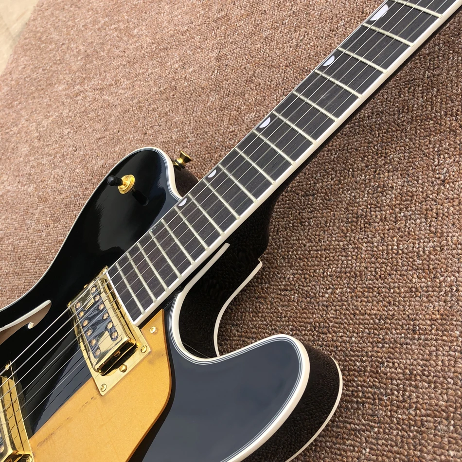 Guitarra eléctrica, diapasón de palisandro, Hardware dorado, cuerpo hueco de Jazz, gran oferta, envío gratis