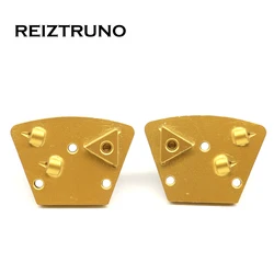 REIZTRUNO Trapezoid Concrete Grinding Pads  2*1/4 PCD  and 1 Metal Bond Segment Concrete Floor grinder Plate For Epoxy Removal