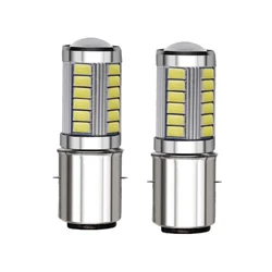 2pcs BA20D H6 Motorcycle Headlight Bulb 5730 5630 33SMD Led Motorbike BA20D Led Scooter H6 Motor Light Headlamp Lights white 12V