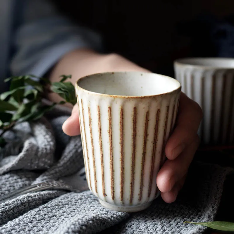 ANTOWALL Japanese Hand-made Ceramic Teacup Water Cup Home Breakfast Coffee Cup Office Water Cup Couple Cup