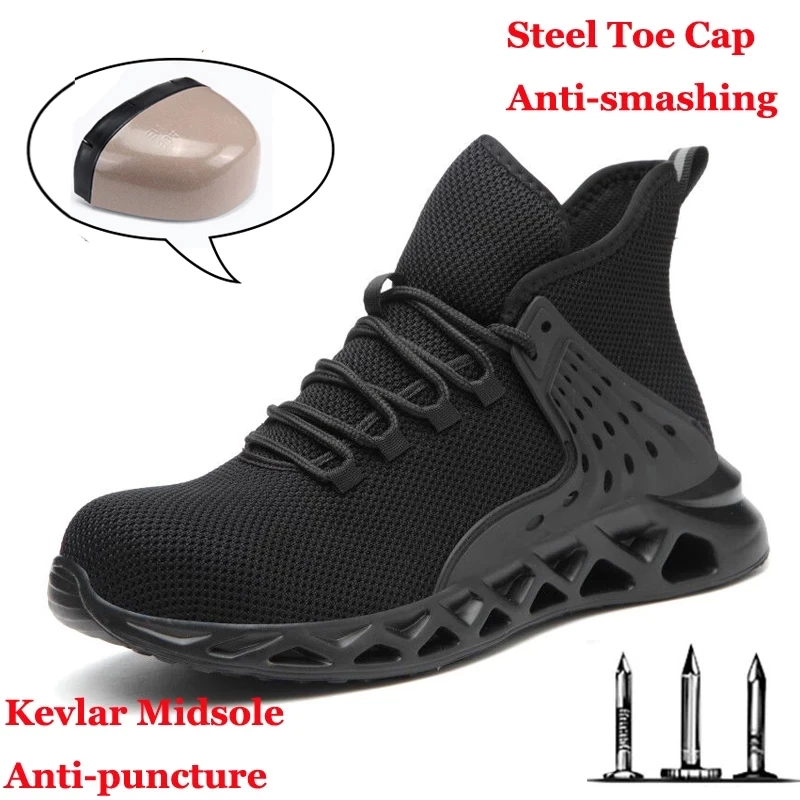 Men Winter Safety Boots Are Light and Comfortable Steel Toe Cap Anti-piercing Industrial Outdoor Work Shoes Foot Protection