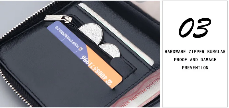 Men's Short PU Leather Wallet with Zipper Coin Pocket description 18