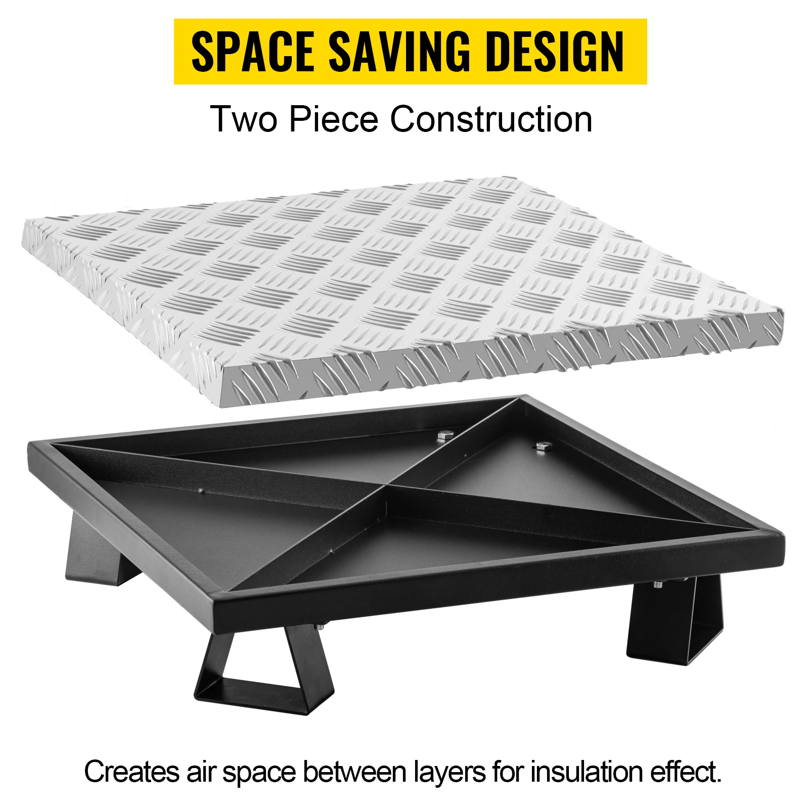 VEVOR Đa Kích Thước Hố Lửa Giữ Nhiệt Sàn Tàu Hậu Vệ Cao Nhiệt Độ Al/Thép Carbon Sâu Chống Ồn Saft Cho Cỏ bãi Cỏ Bảo Vệ Ngoài Trời