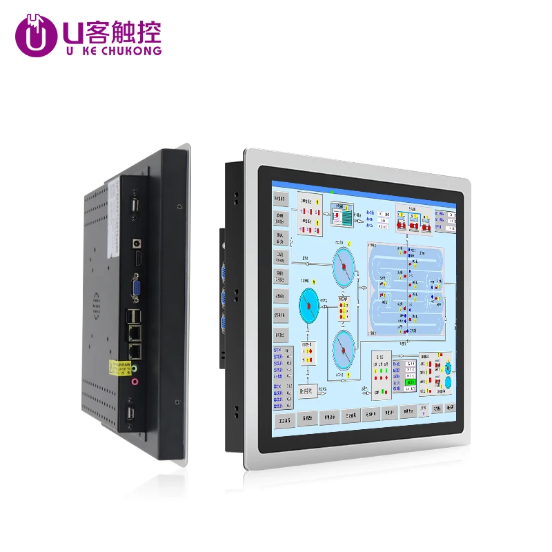 VESA/Desktop 15 inch 1024*768 Capacitive touch screen lcd display industrial monitor with VGA/RJ45/DVI