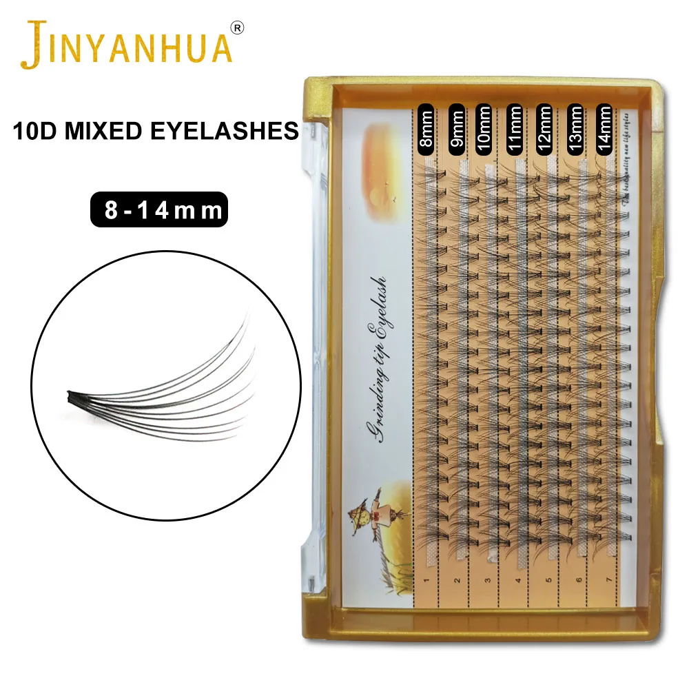 Fishtail Type Eyelash Extensions 3/7Rows Mix Length Single Cluster Fans Eyelashes Fashion Fish Tail Fairy Spike Eyelashes Natual