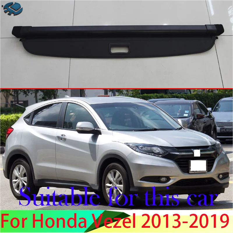 For Honda Vezel 2013-2019 2014 2015 2016 Aluminum+Canvas Rear Cargo Cover Privacy Trunk Screen Security Shield Shade Accessories