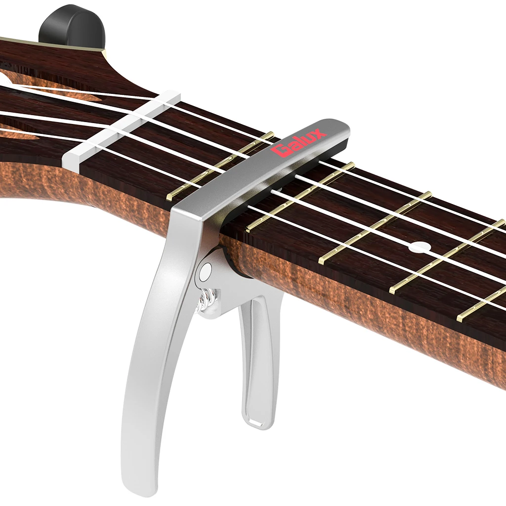 

Durable Metal Capo Ukulele 4 Strings Ukulele Hawaii Guitar Capo Galux GC-500U Capo Silver Color