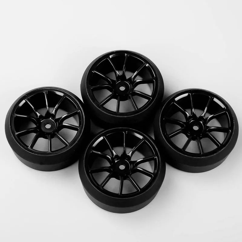 4PCS 1:10 Drift Tires&Wheel Rim 4X 5 Degree For HSP HPI RC On-Road Car 6mm offset