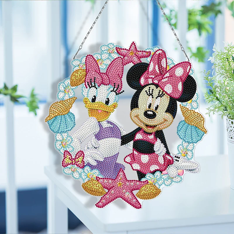 Disney 5D diamentowa malowanie wieniec świąteczny specjalny Rhinestone kreskówka myszka miki myszka Minnie haft DIY dekoracja wnętrz (rękodzieło)