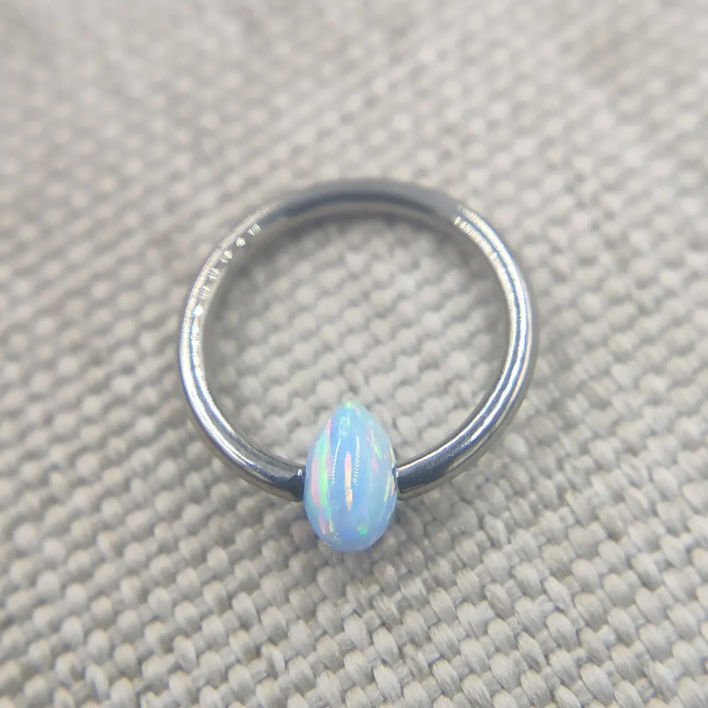 16G Implant Grade Titanium ASTM F136 Captive Bead Ring CBR Opal Piercing Jewelry for Nose Ear Septum Cartilage Hliex Daith Conch