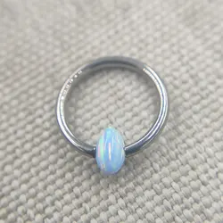 16G Implant Grade Titanium ASTM F136 Captive Bead Ring CBR Opal Piercing Jewelry for Nose Ear Septum Cartilage Hliex Daith Conch