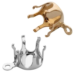 50pcs/lot Stainless Steel Gold Silver Color Blank Claw Setting Base Clasps 5mm-8mm Rhinestone Beads DIY Earrings Findings