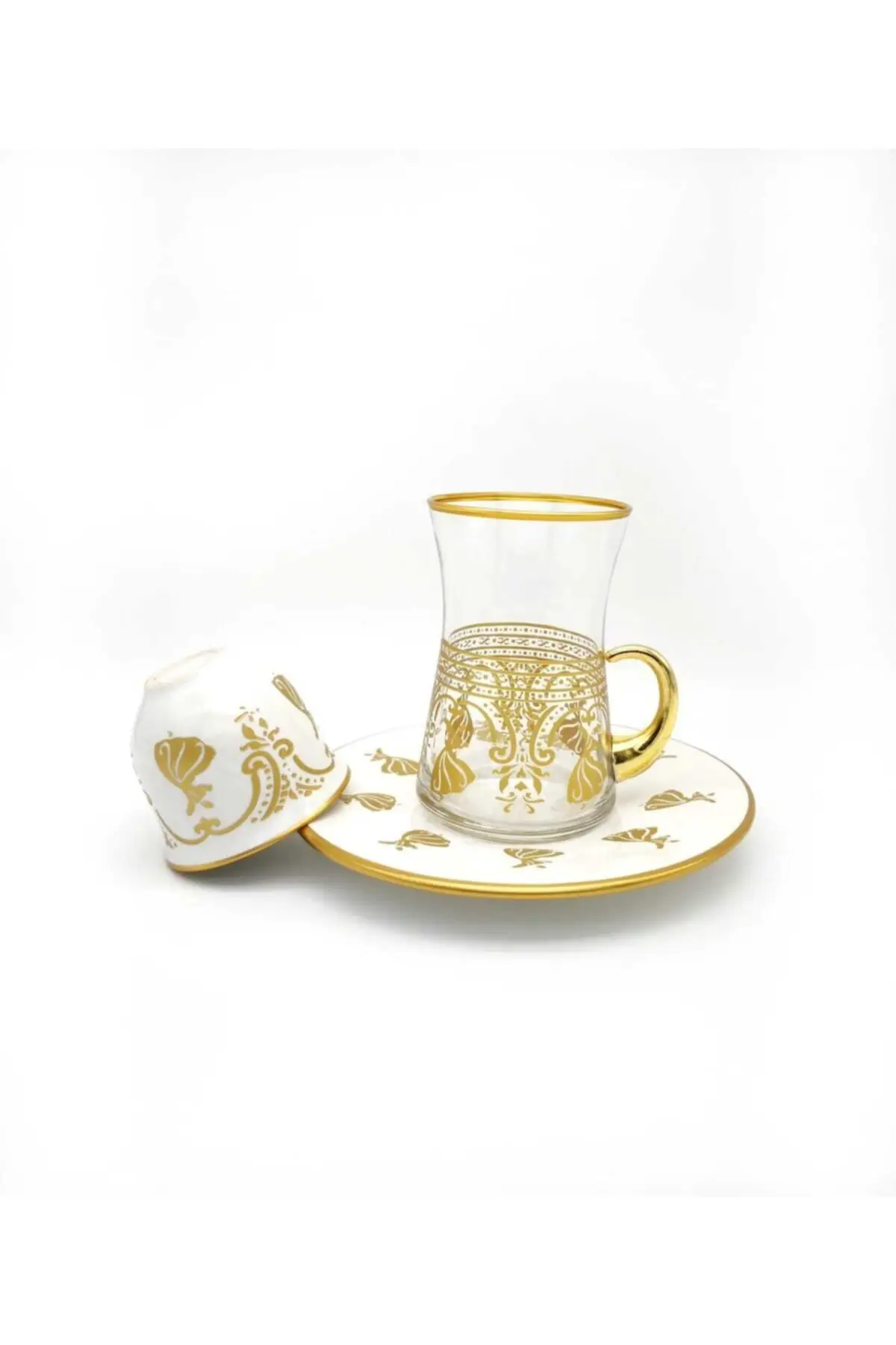 Uras 18 Piece 6 Personality Decorative Tea Team English Tea Cup Glass Cup